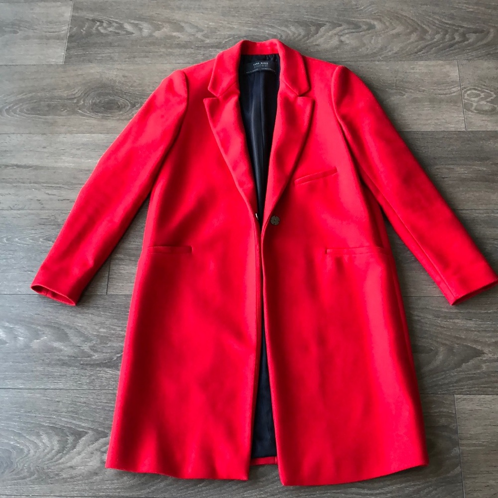 Zara Red Wool Coat